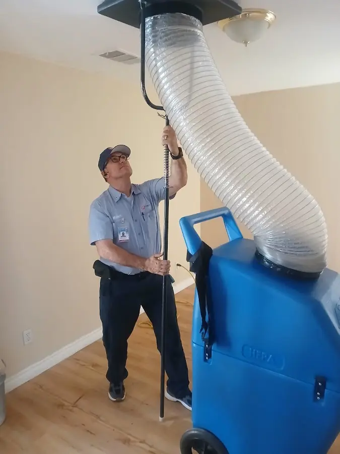 HVAC Installation technician using HEPA equipment in Suncrest